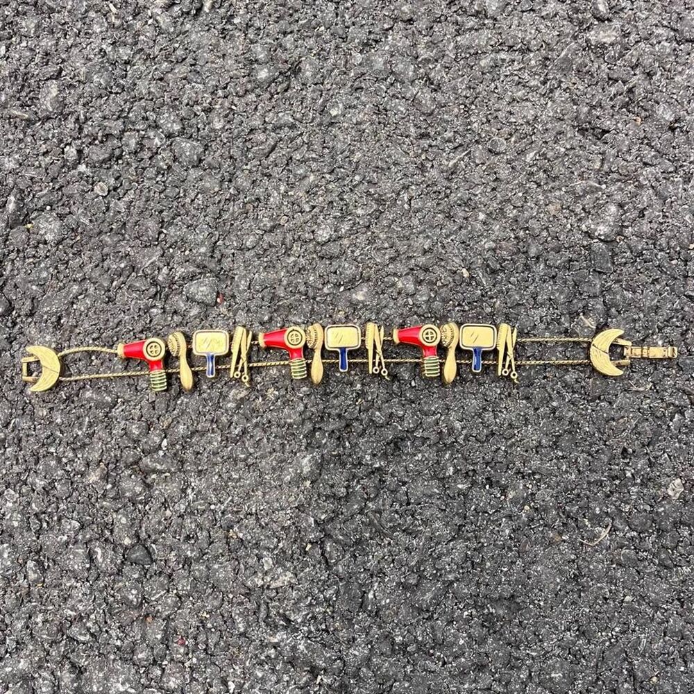 Vintage feel Hairstylist Tools Charm Bracelet